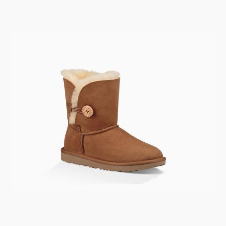 UGG Bailey Button II Brown Boots for Kids (RNMT20915)